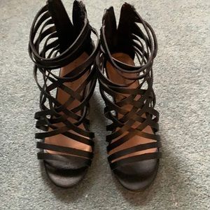 Lane Bryant Black sandals w/ zipper heel